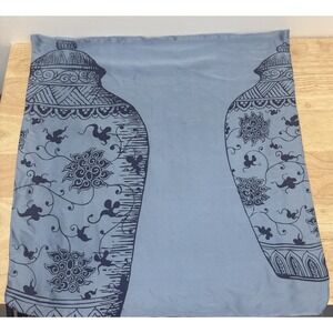 West Elm 100% Silk Pillow Covers 20x20 Set of 2 Blue Vase Chinoiserie Luxury #28